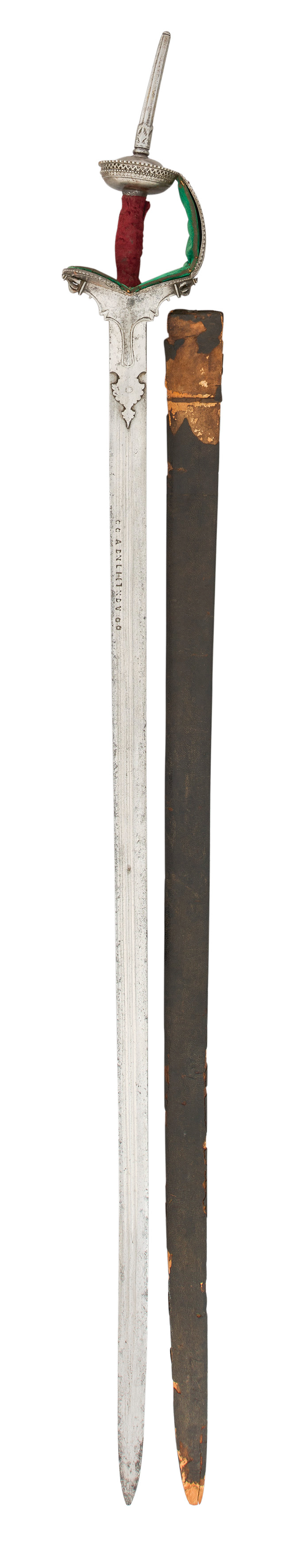 A SOUTH INDIAN SWORD (FIRANGI), 17TH CENTURY, PROBABLY HYDERABAD OR GOLCONDA, ANDHRA PRADESH