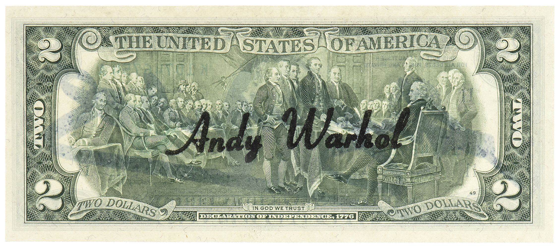 ANDY WARHOL (Pittsburgh, 1928 - New York, 1987): Two dollars (Thomas Jefferson), 1976 - Image 2 of 2