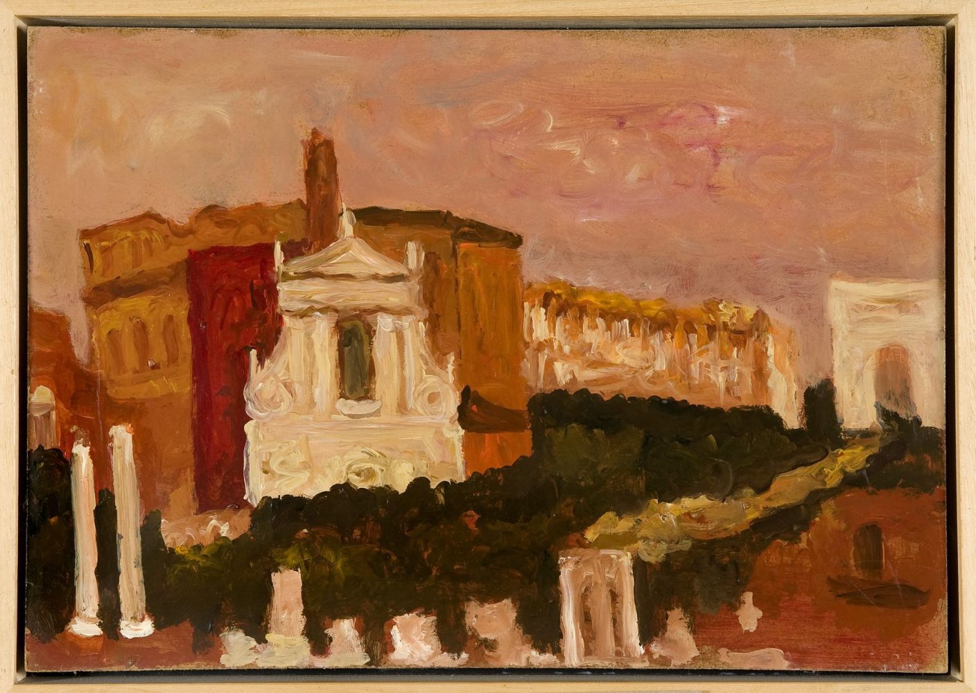 CARLO QUAGLIA (Terni, 1903 - Rome, 1970): Roman Forum (view on S. Francesca Romana Church), 1966
