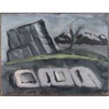 MARIO SIRONI (Sassari, 1885 - Milan, 1961): Composizione con montagne, 1950 ca.