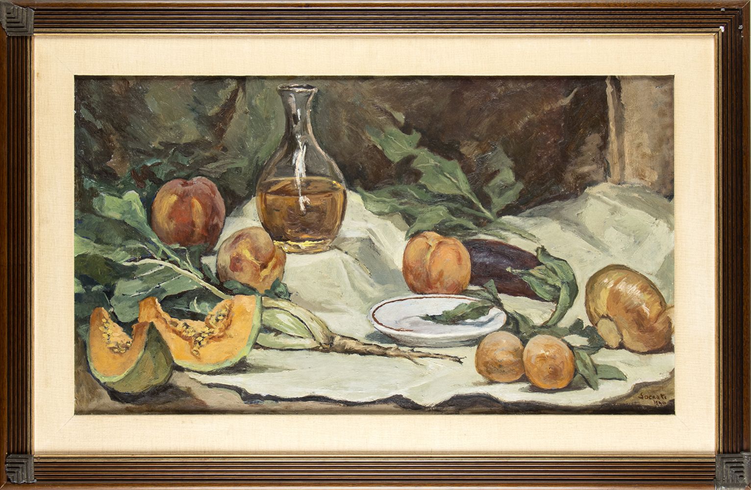 CARLO SOCRATE (Mezzana Bigli, 1889 - Rome, 1967): Still life with fruits, 1940 - Image 2 of 3