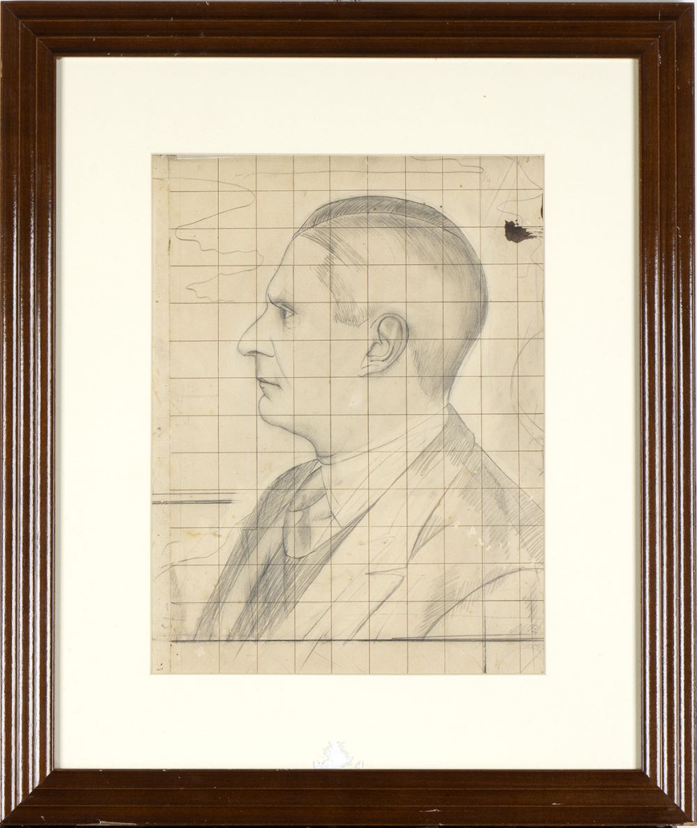 MARIO BROGLIO (Piacenza, 1891 - San Michele di Moriano, 1948): Study for self-portrait - Image 2 of 2