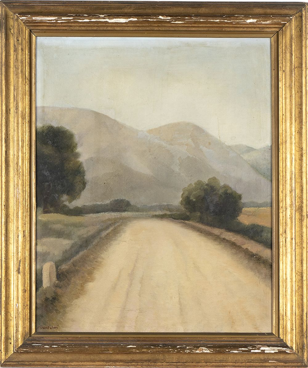 FRANCESCO TROMBADORI (Siracusa, 1886 - Rome, 1961): View of country trail, 1924/26 ca. - Image 2 of 3