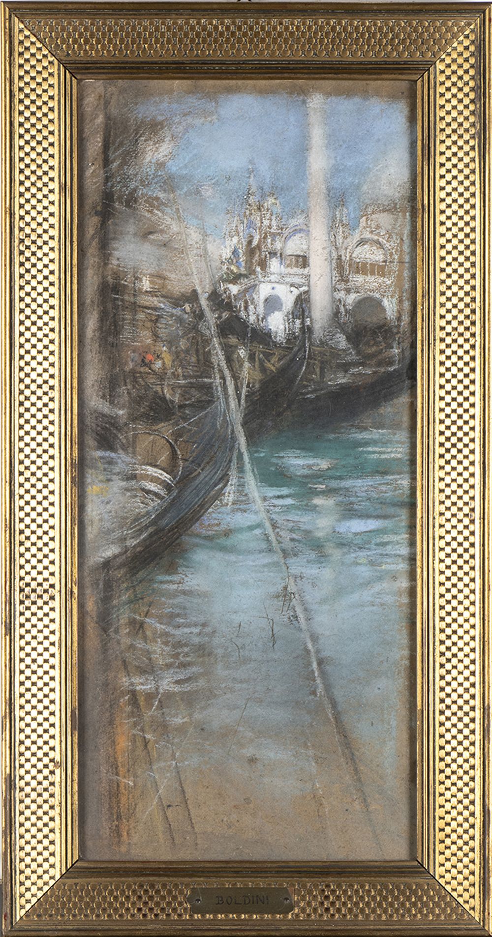 GIOVANNI BOLDINI (Ferrara, 1842 - Paris, 1931): Venice lagoon and St. Mark Cathedral view