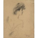 GIOVANNI BOLDINI (Ferrara, 1842 - Paris, 1931): Portrait of a young lady with hat