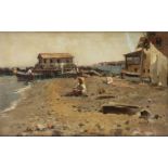 GIUSEPPE LAEZZA (Naples, 1835 - 1905): Seashore scene