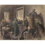 AMERIGO BARTOLI NATINGUERRA (Terni, 1890 - Rome, 1971): Representation of an auction