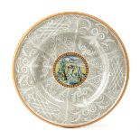 MOLARONI - PESARO: Plate with putto