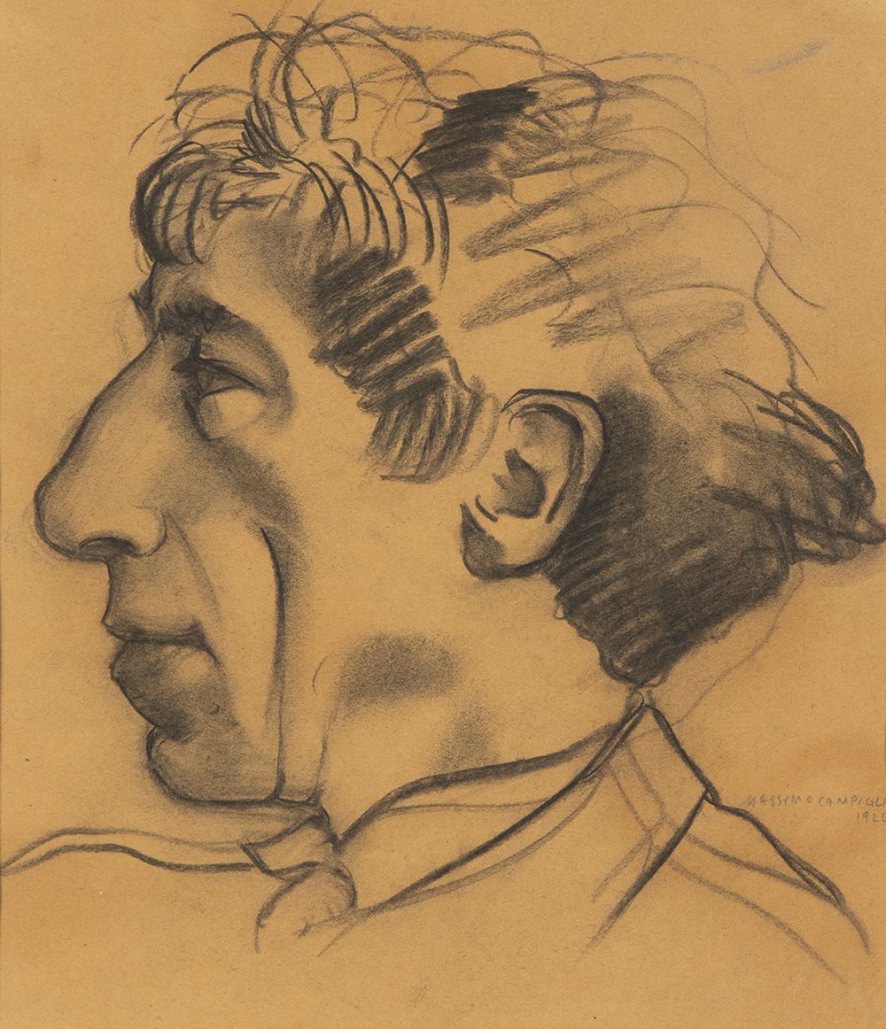 MASSIMO CAMPIGLI (Berlin, 1895 - Saint-Tropez, 1971): Portrait of Bruno Barilli, 1926
