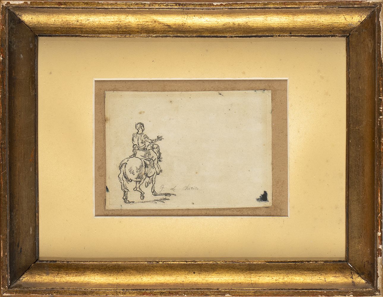 GIORGIO DE CHIRICO (Volo, 1888 - Rome, 1978): Study of figure on horseback, late 40's - Image 2 of 2