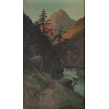 HENRY MARKO (Florence, 1855 - Lavagna, 1921): Mountain landscape