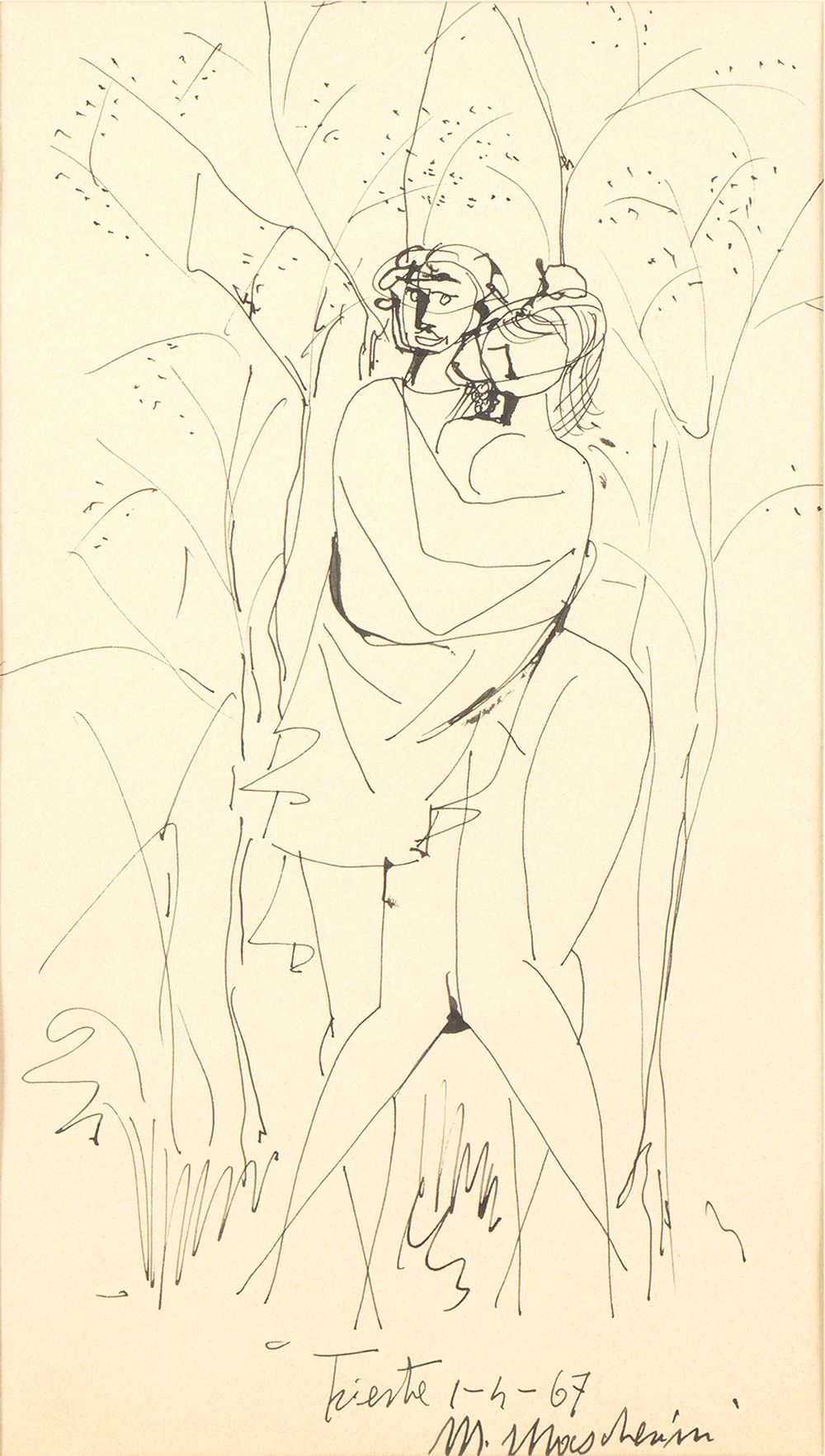 MARCELLO MASCHERINI (Udine, 1906 - Padova, 1983): Adam and Eve, 1967