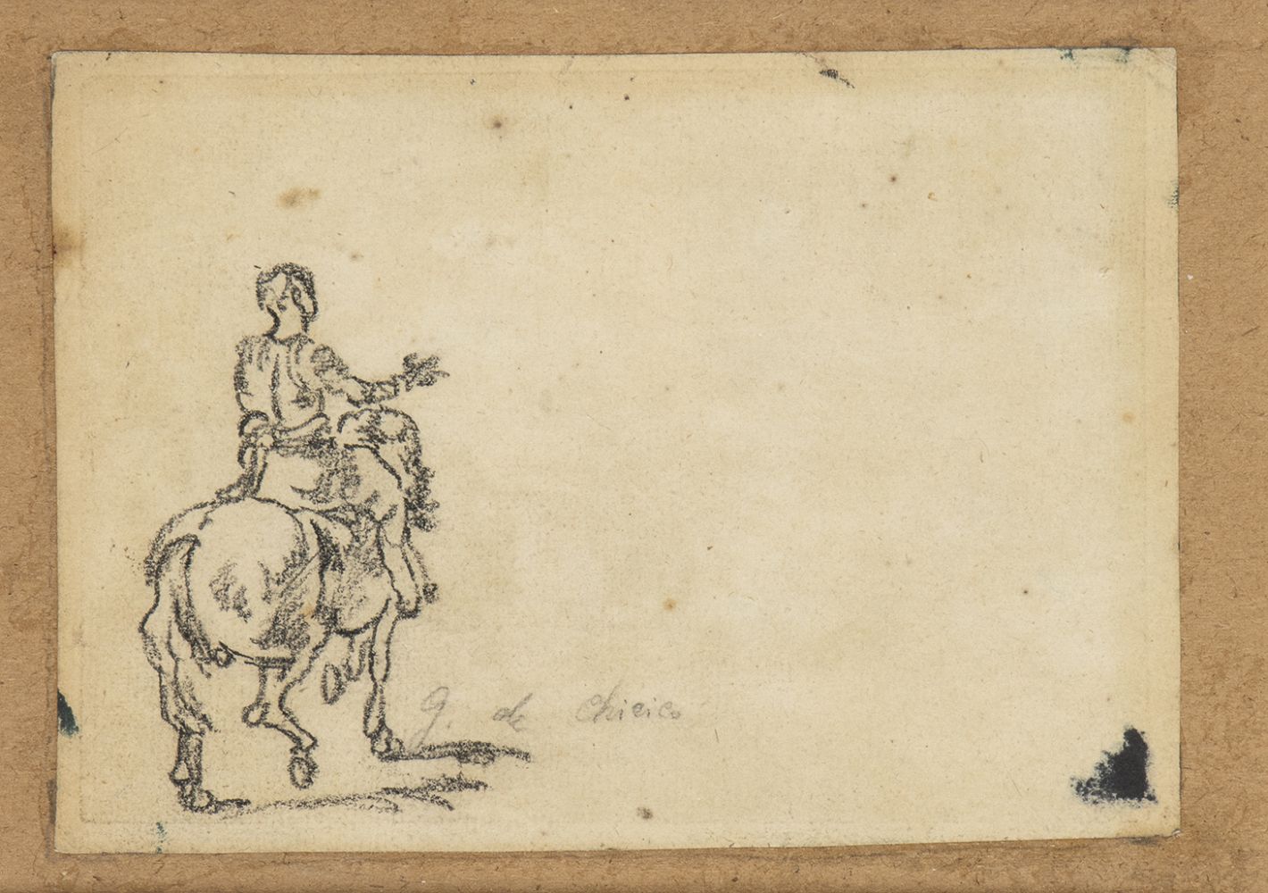 GIORGIO DE CHIRICO (Volo, 1888 - Rome, 1978): Study of figure on horseback, late 40's