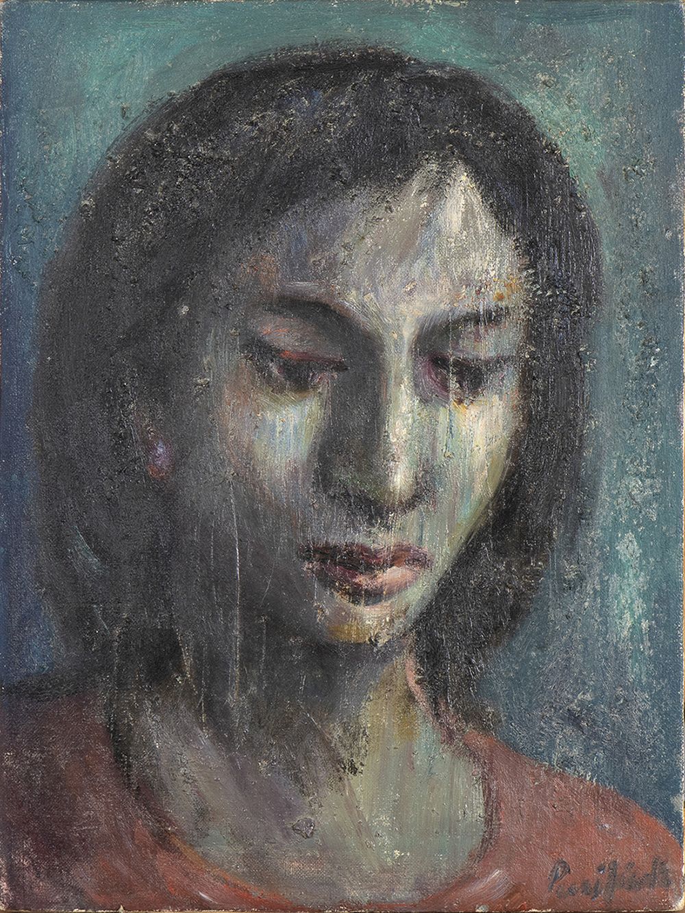 DOMENICO PURIFICATO (Fondi, 1915 - Rome, 1984): Potrait of a woman