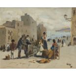 LUIGI SURDI (Naples, 1897 - Rome, 1959): Sea village by the sea