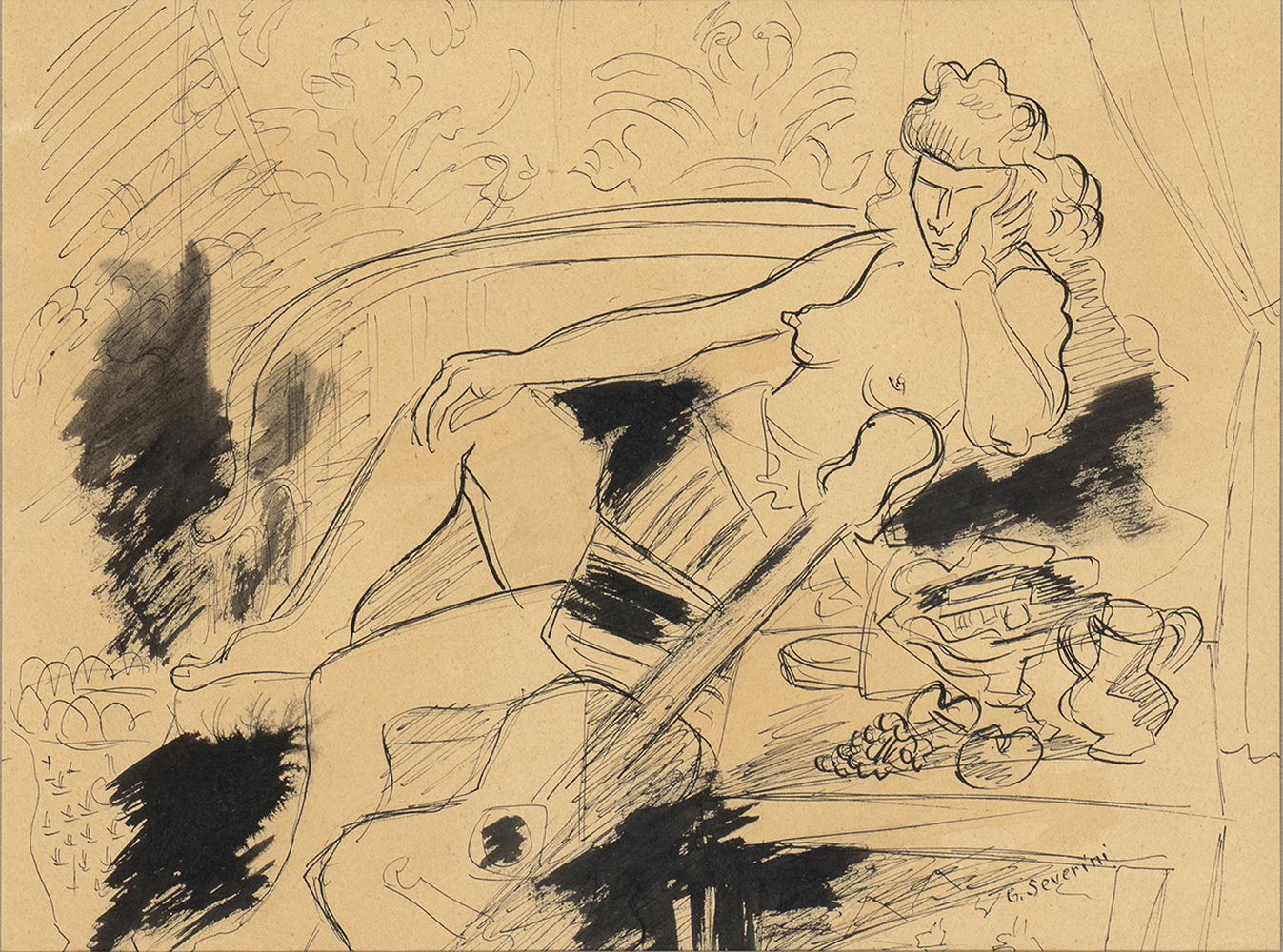 GINO SEVERINI (Cortona, 1883 - Paris, 1966): Female nude, 1941/1942. ca.