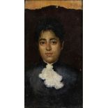 VINCENZO MIGLIARO (Naples, 1858 - 1938): Girl portait, 1885