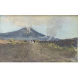 GIUSEPPE CASCIARO (Ortelle, 1863 - Naples, 1941): Towards the Vesuvius