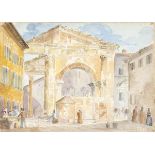 ANONYMOUS (XIX CENTURY) : Remains of Portico d'Ottavia in Rome, 1821