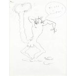 FEDERICO FELLINI (Rome, 1920 - 1993): Satirical drawing