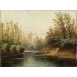 ATTR. CARLO CRESSINI (Genoa, 1864 - Milan, 1938): Lagoon landscape