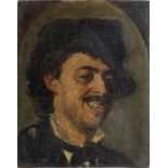 ORESTE DA MOLIN (Piove di Sacco, 1856 – 1921) : Portrait of smiling man and sketch of old man on th