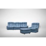 Set of Sofa, Armchair and Pouf