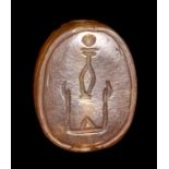 AN EGYPTIAN CARNELIAN SCARAB. EMBLEMA.