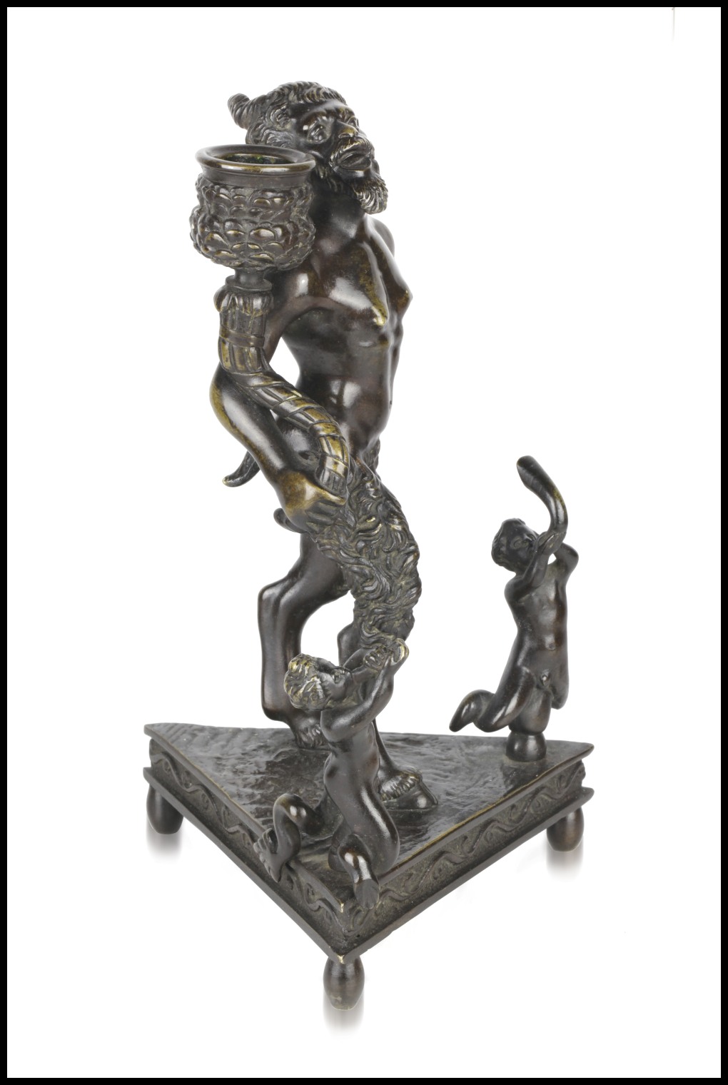 Severo Calzetta da Ravenna (Ravenna, 1465-1543) (workshop of) Candlestick with a Satyr - Image 3 of 6