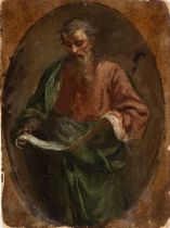 Artista bolognese, XVIII secolo Figure of a prophet with scroll