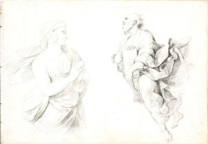 Francesco Podesti (attribuito a) Study of a female figure at prayer and for a Moses