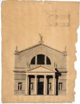 Architetto neoclassico italiano Architectural study for the front of a church