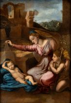 Raffaello Sanzio (seguace di) Madonna with the Sleeping Child and the Infant Saint John (Madonna del