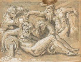 Salviati Francesco de' Rossi (ambito di) Allegory of the rivers Partenope, Sebeto and Garigliano