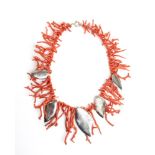 ASCIONE: Mediterranean coral silver necklace