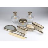 Italian silver and cut glass toilet set - 1950s