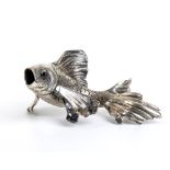 MARCELLO MINOTTO: Silver sculpture depicting a fish, first hal of the 20th century