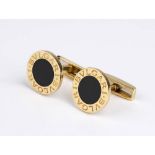 BULGARI, Bvlgari-Bvlgari collection: A pair of gold and onyx cufflinks marks