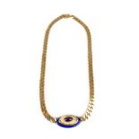 BULGARI: diamond amethyst enamel gold neklace