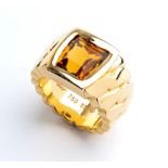 CARTIER: citrine quartz gold band ring