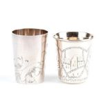 Two Russian silver Kiddush goblets - Kiev 1899-1908 and Moskow 1908-1926