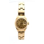 ROLEX Oyster Perpetual Date Just: 18K gold ladies' wristwatch ref. 69178, 1984