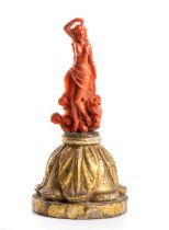 An italian carved coral sculpture Trapani, early 20th century