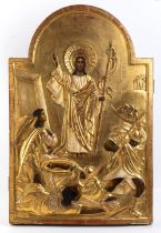 Gilded icon depicting the Resurrection of Christ Late 18th - early 19th century