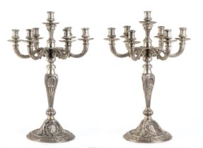 Attilio Grandis A pair of important silver candelabra Rome, early 20th century