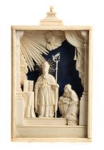 Andrea e Alberto Tipa (bottega di) (1725-1766 e 1732-1783 - ) Carved bone group depicting Saint Bl