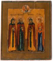 Russian icon with saints 19th century