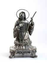 Francesco Saverio Rossi (1805 - ) Italian silver sculpture depicting Saint Francis of Paola Naple