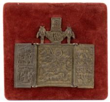 Russian bronze travel icon 19th century