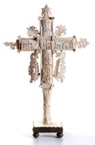 A bone altar cross carved in the manner of the Rafail's Cross Bulgaria or Greece, 18th-19th cent